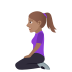 🧎🏽‍♀️ woman kneeling: medium skin tone display on JoyPixels